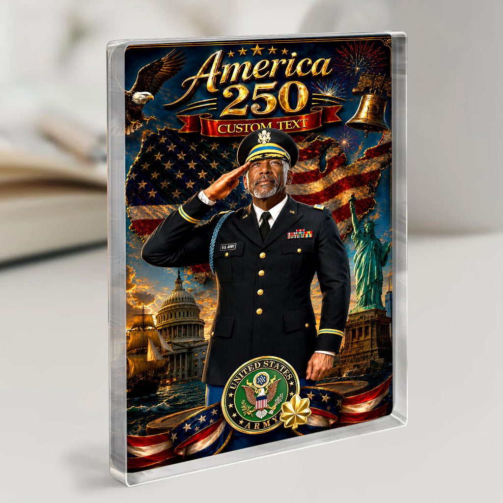 America 250 Custom US Army Service Uniform Figure Acrylic Block