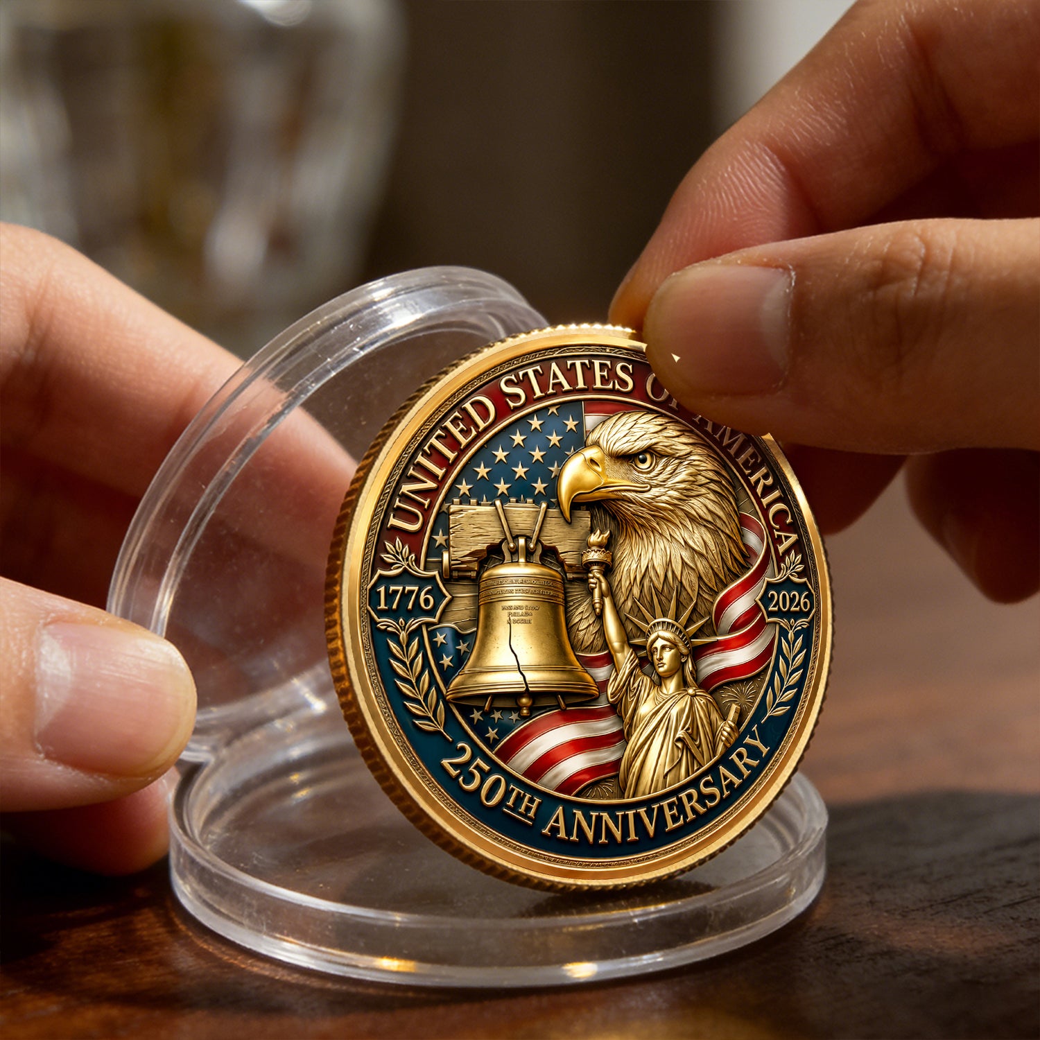 Personalized U.S. Navy Anchor Coin America 250 Anniversary Gift