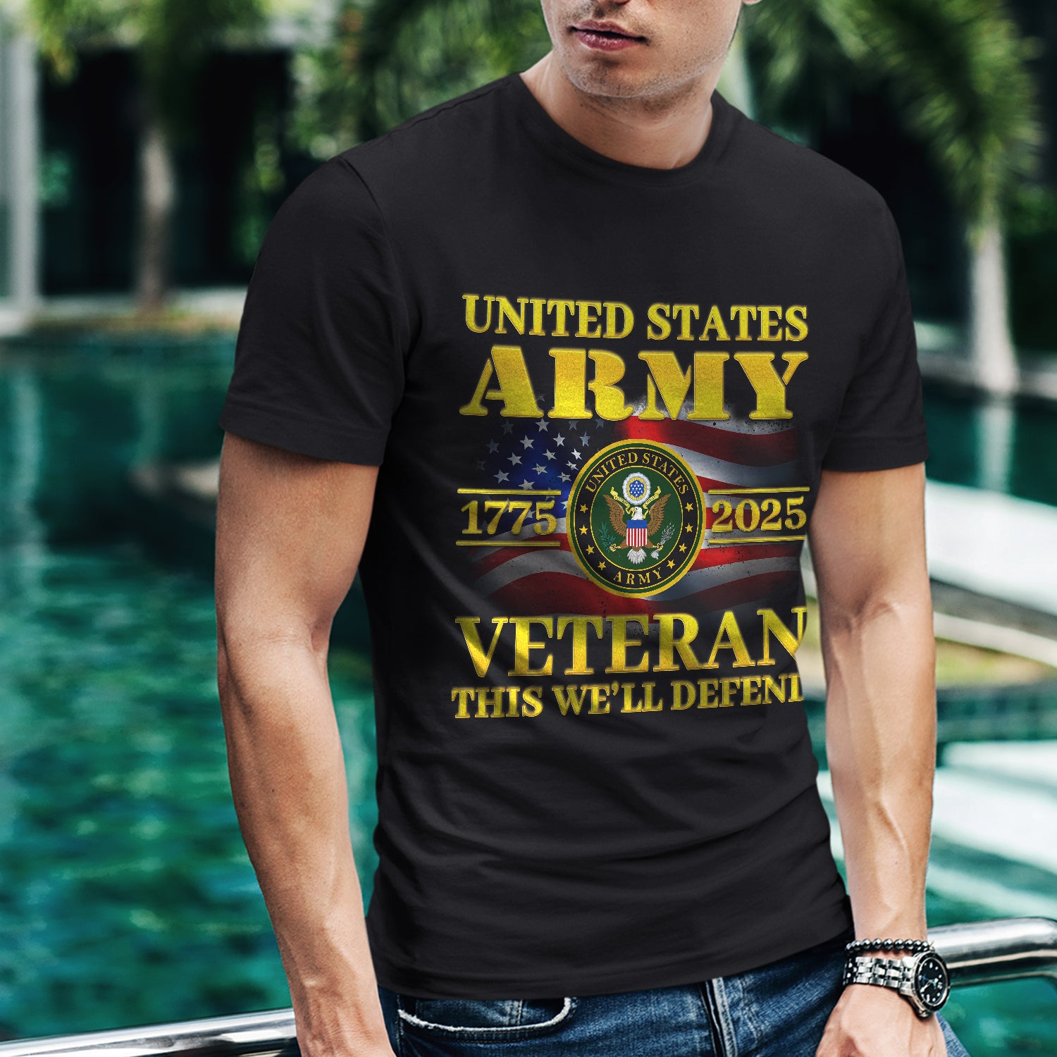 US Army 1775 - 2025 Veteran This We'll Defend Front T-Shirt