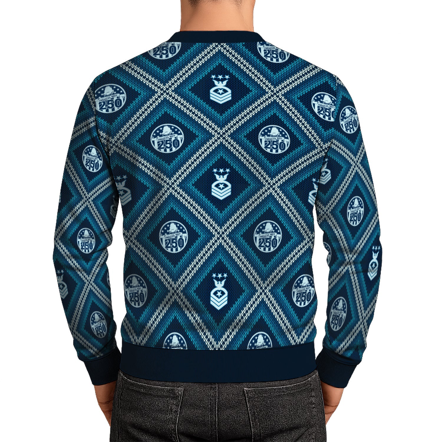 Personalized US Navy Christmas Ugly Sweater JUST10