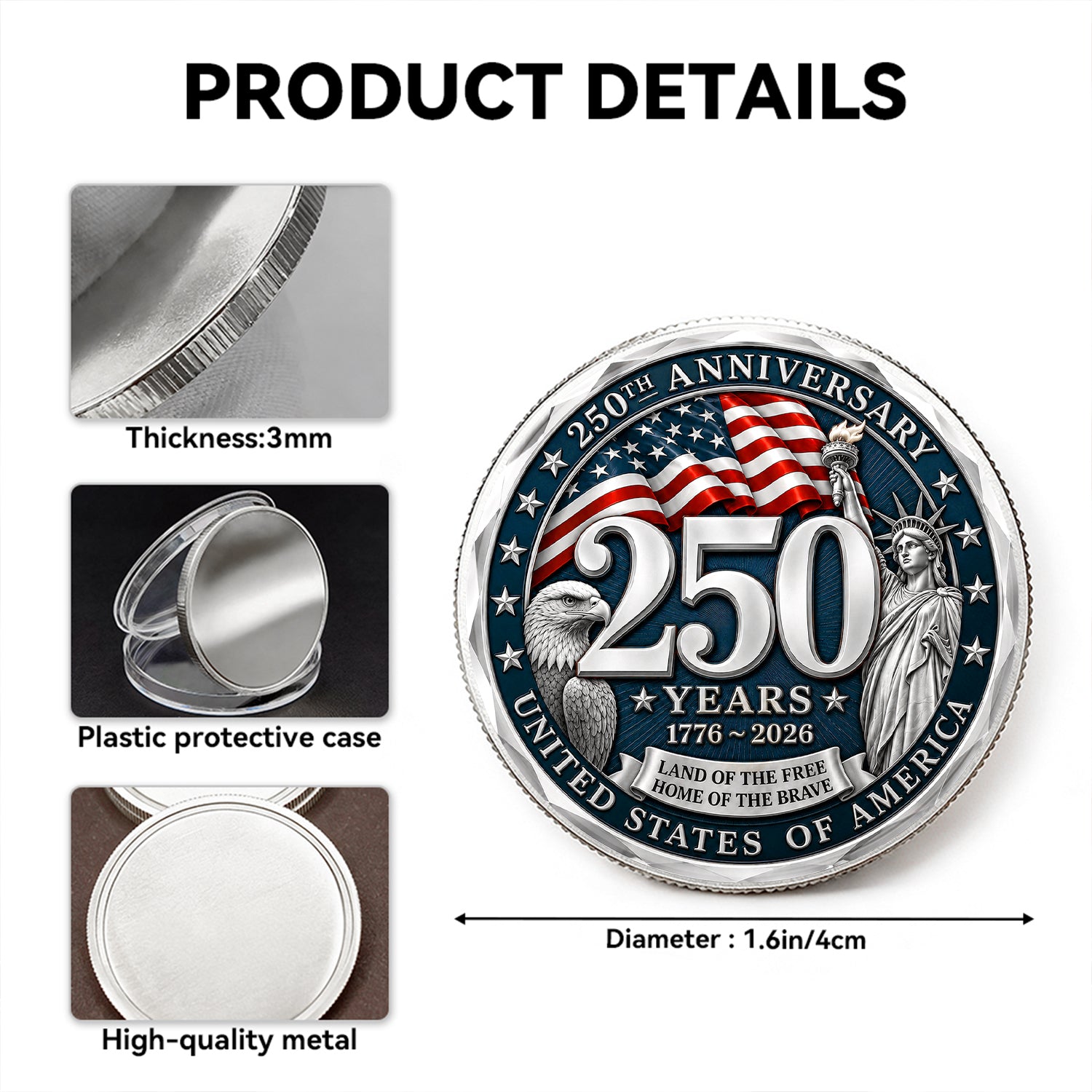 Custom Air Force 250th Anniversary Challenge Coin Gift