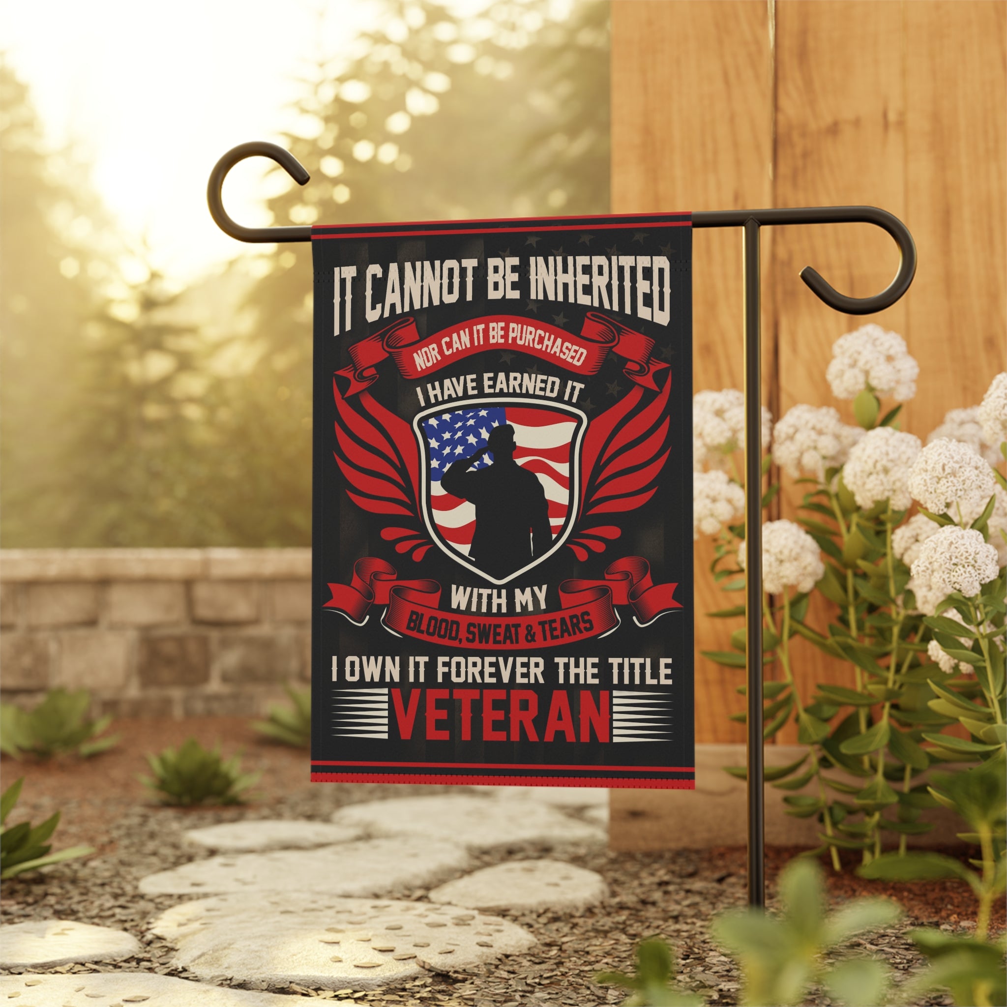 It cannot be inherited nor can it be purchased Garden Banner - Patriotic Outdoor Decor, Celebrate Service & Sacrifice