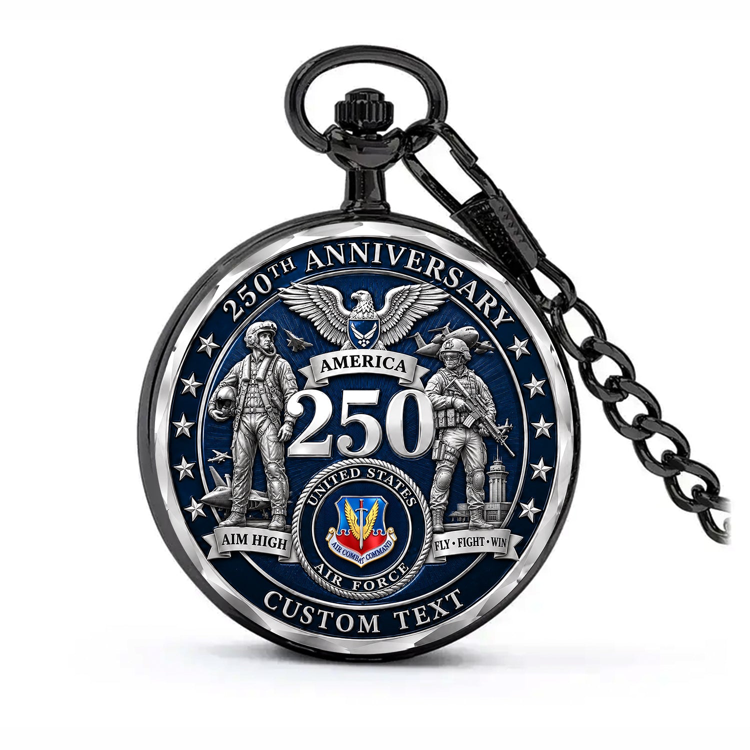 Personalized US Air Force Pocket Watch 250 Years of Service Gift