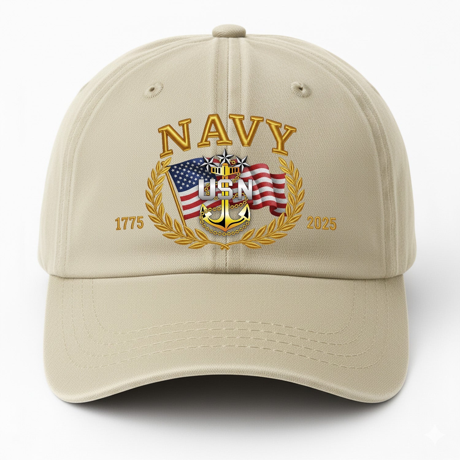 Custom Ranks US Navy Premium Washed Denim Cap DC028