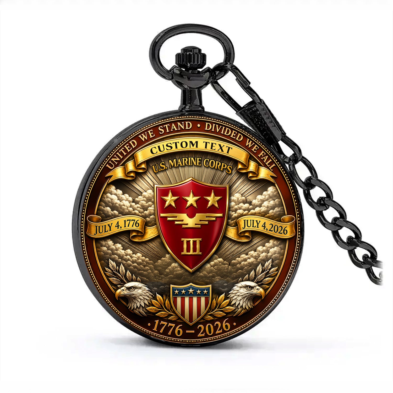 Personalized USMC Veteran Pocket Watch Custom Gift