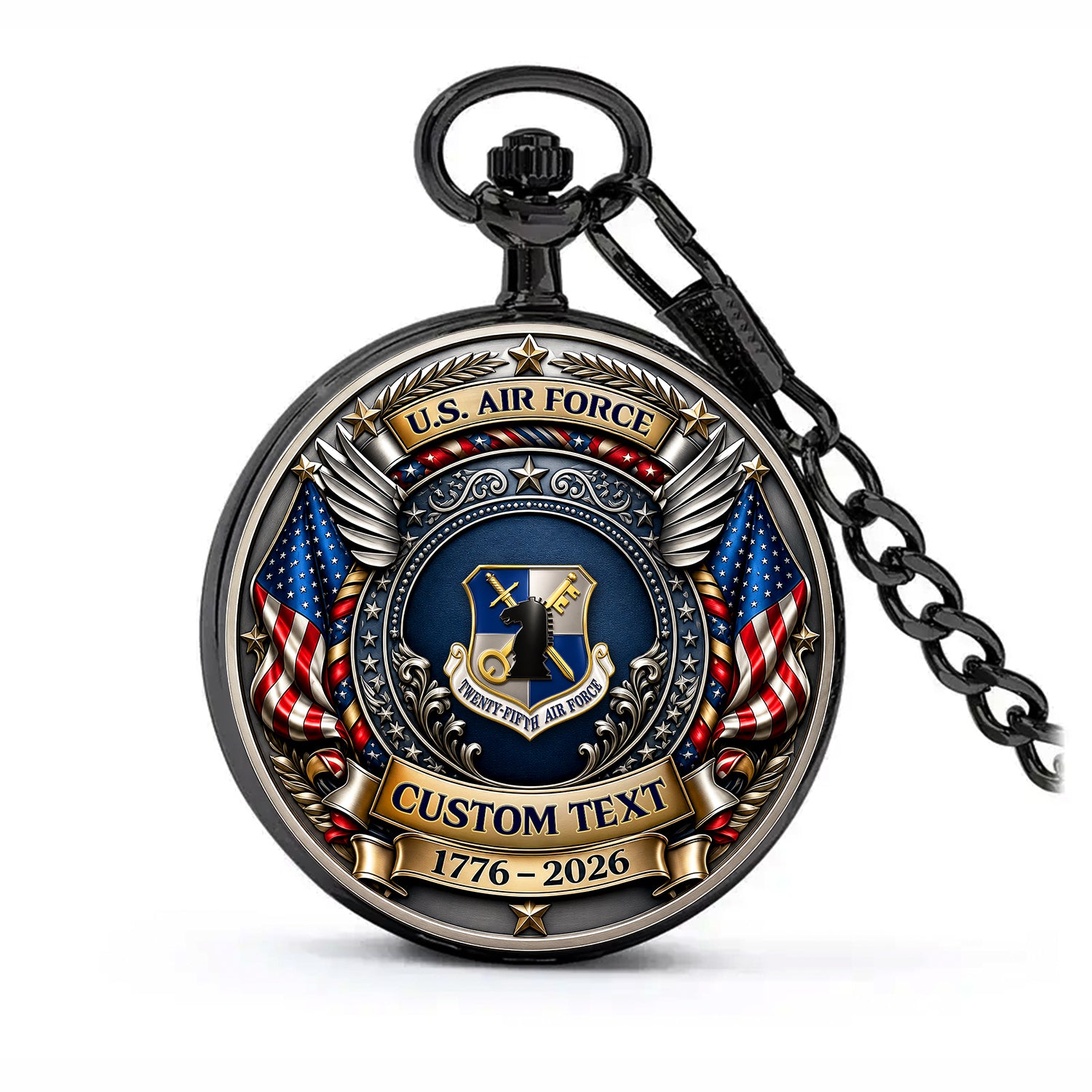 Personalized US Air Force Pocket Watch Military Collector Gift