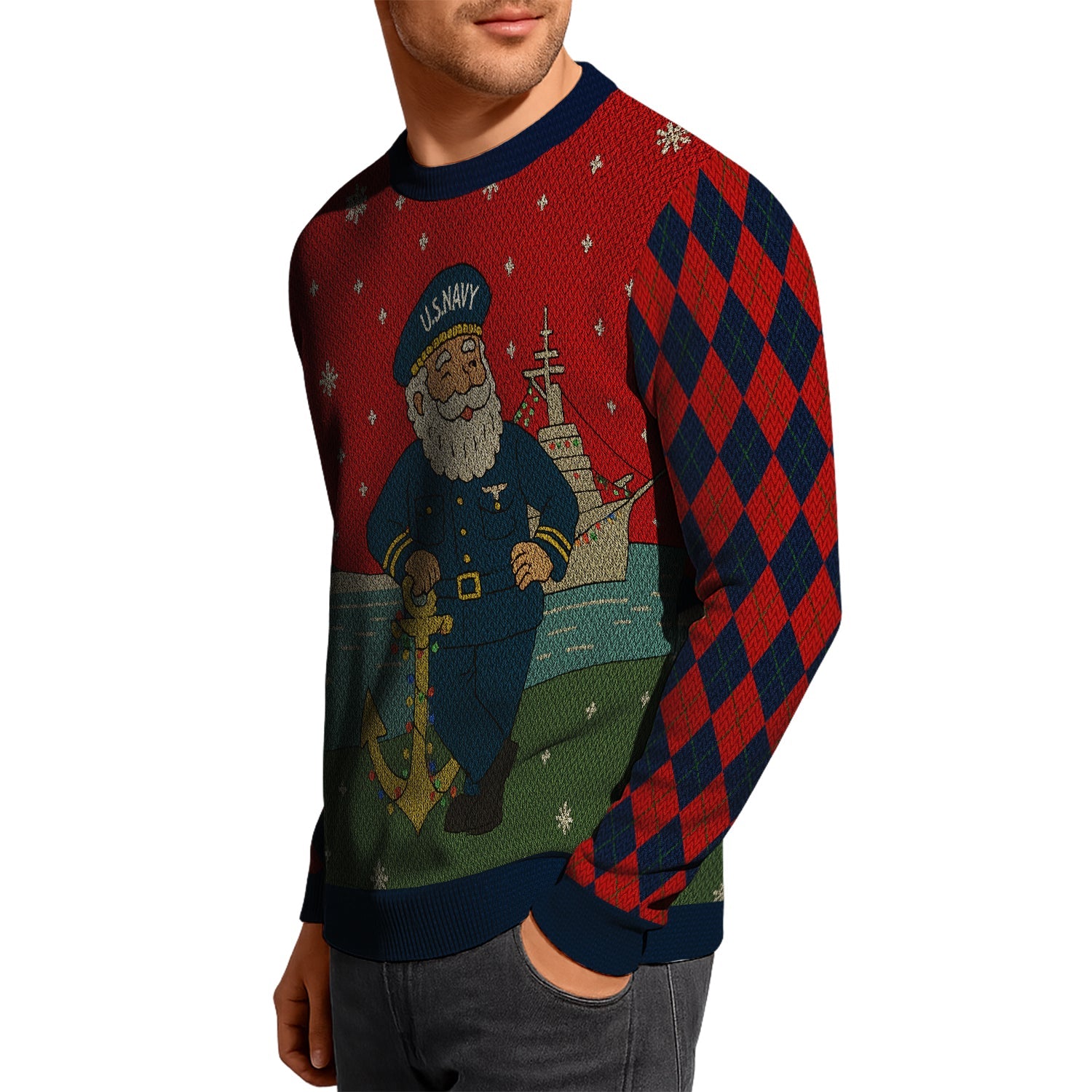 US Navy 250 Years Strong Christmas Ugly Sweater