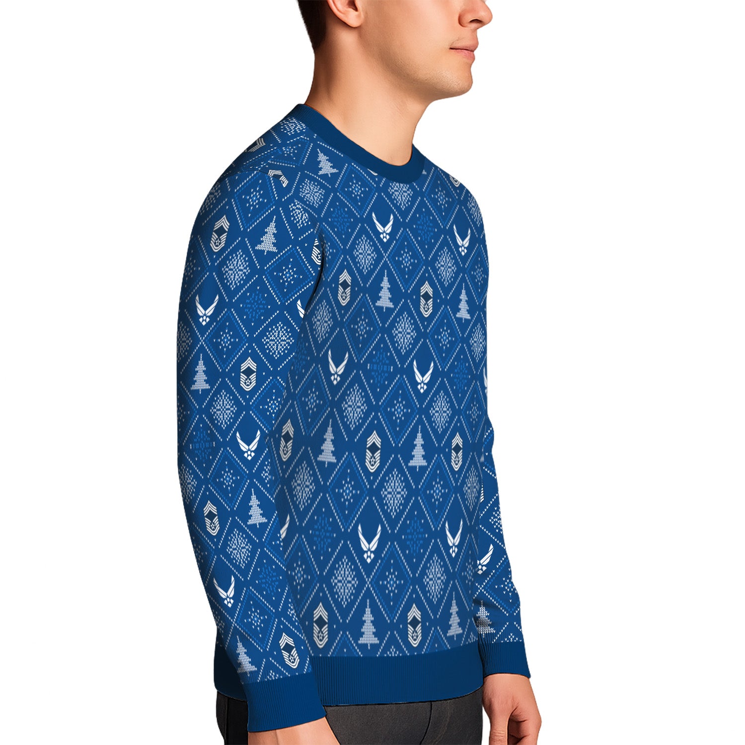 Custom Ranks US Air Force Ugly Christmas Sweater for Women Men TUST03