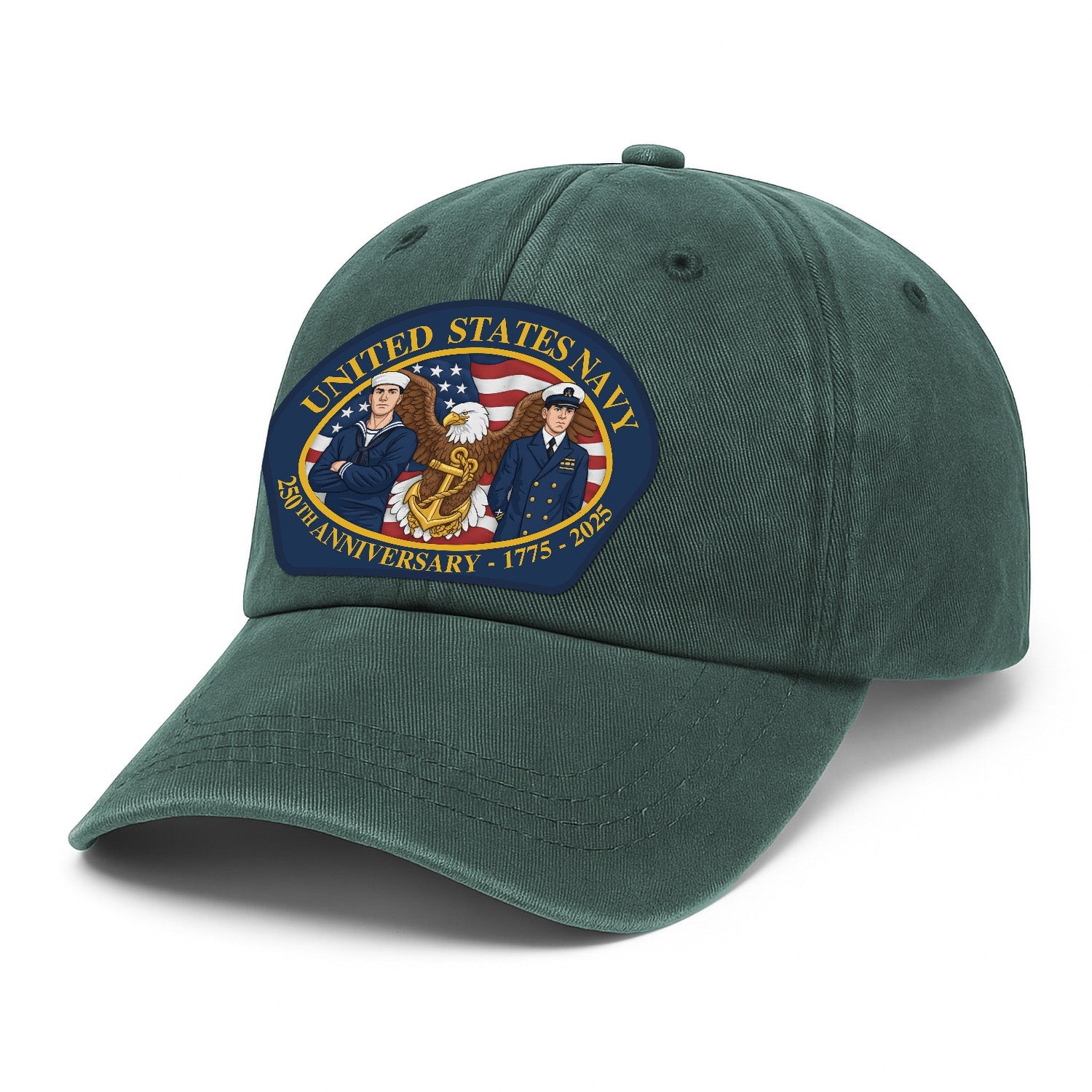 United Stetes Navy 250th Anivesary US Navy Premium Washed Denim Cap
