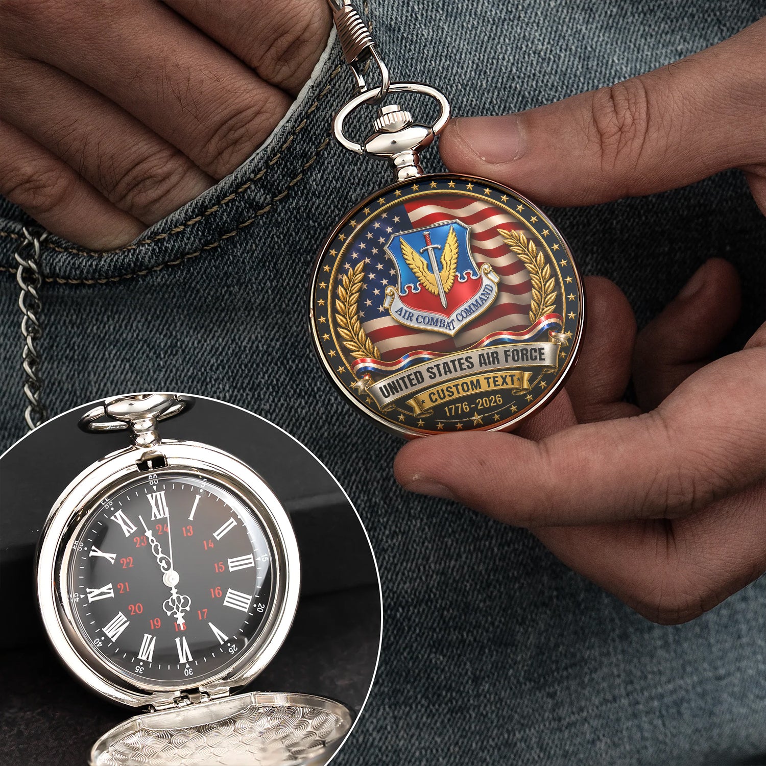 US Air Force 250 Years Service Pocket Watch Gift