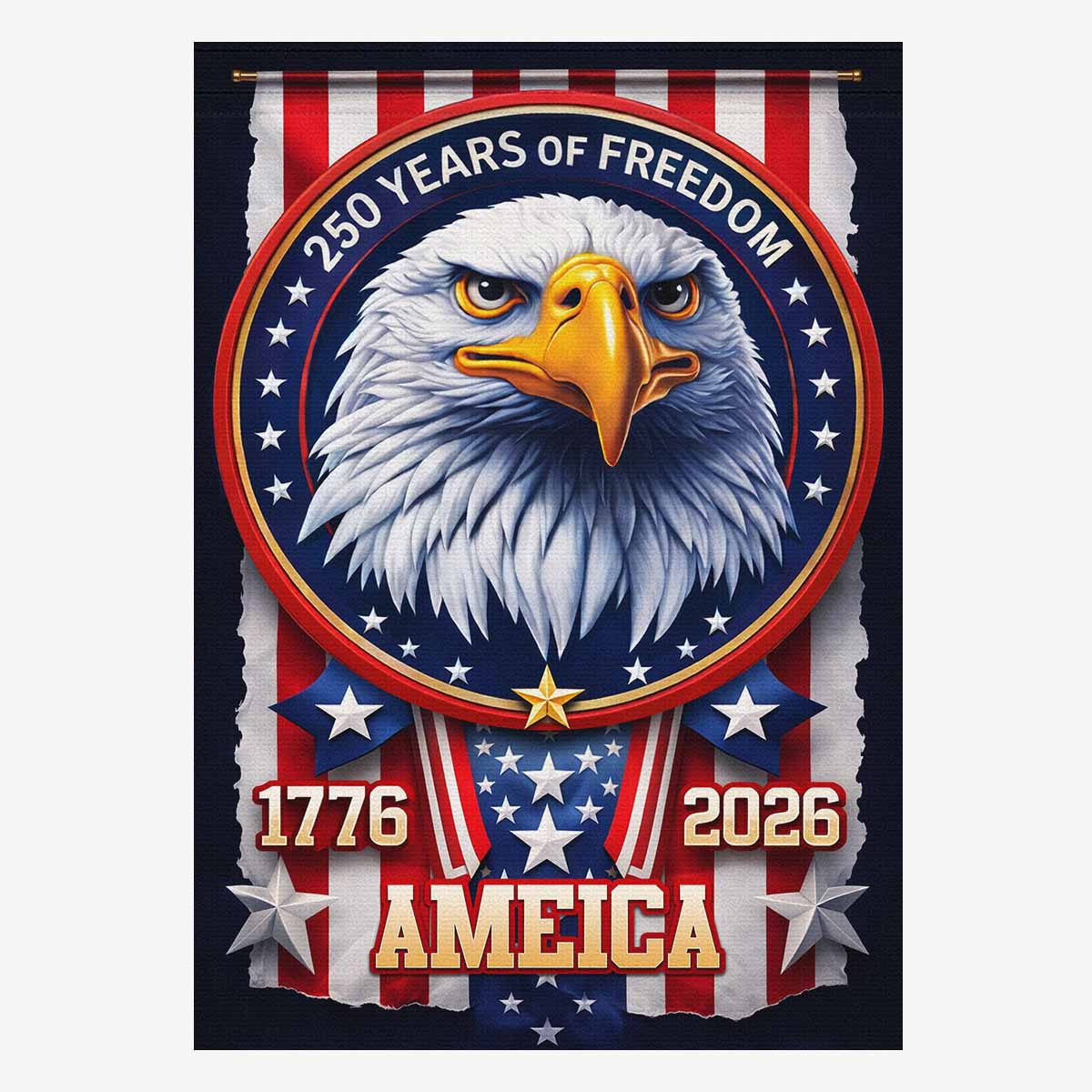 America 250 House Flag Patriotic Eagle Anniversary Flag