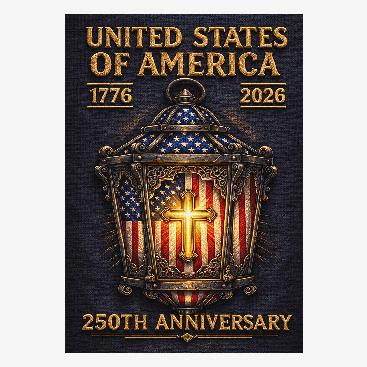 Christian Patriotic America 250 Garden Flag USA Cross Flag 1776-2026 Independence Decor