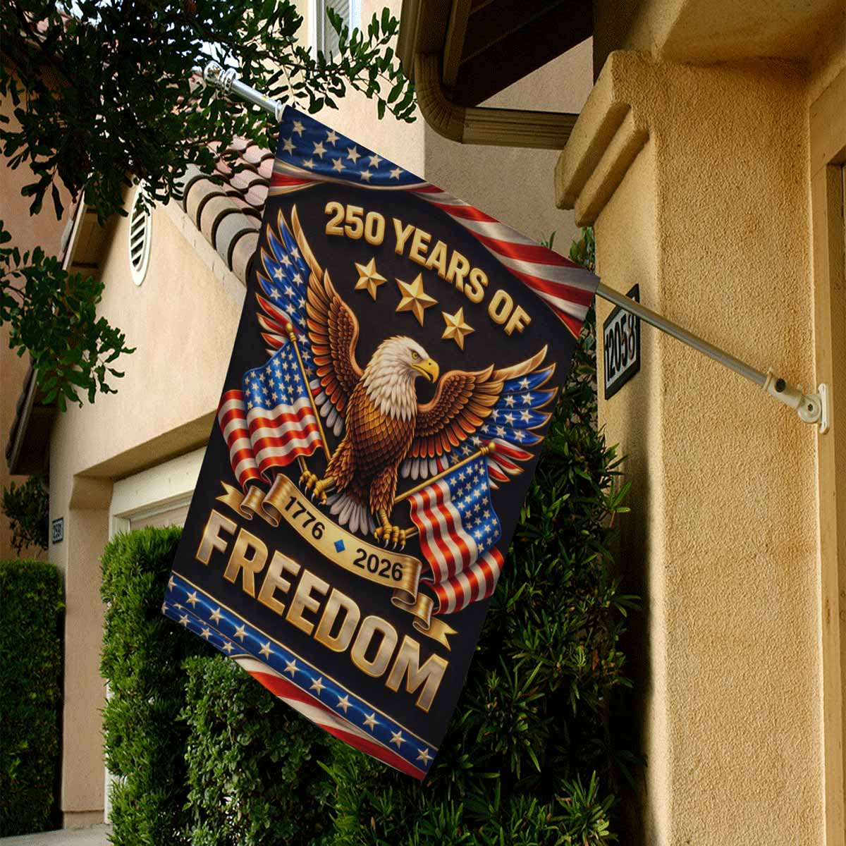 America 250 Patriotic Eagle House Flag USA 1776-2026 Freedom Flag