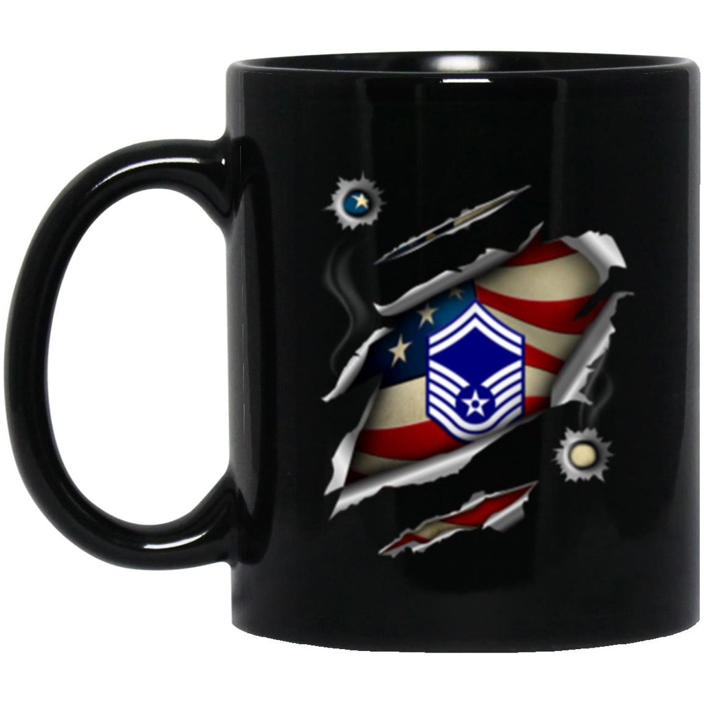 US Air Force E-8 Senior Master Sergeant SMSgt E8 Noncommissioned Officer AF Rank 11oz - 15oz Black Mug