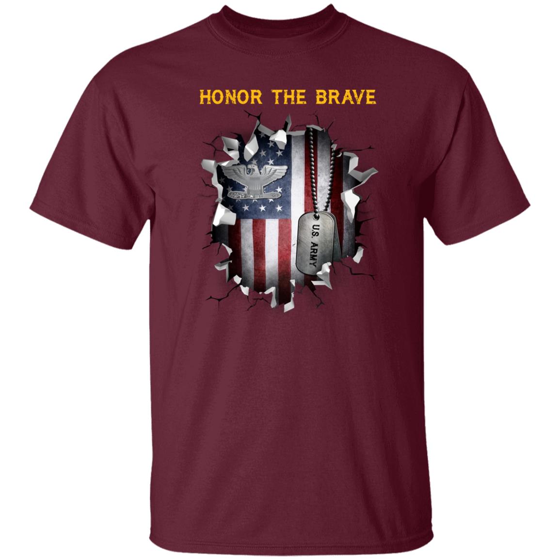 US Army O-6 Colonel O6 COL Field Officer - Honor The Brave Front Shirt