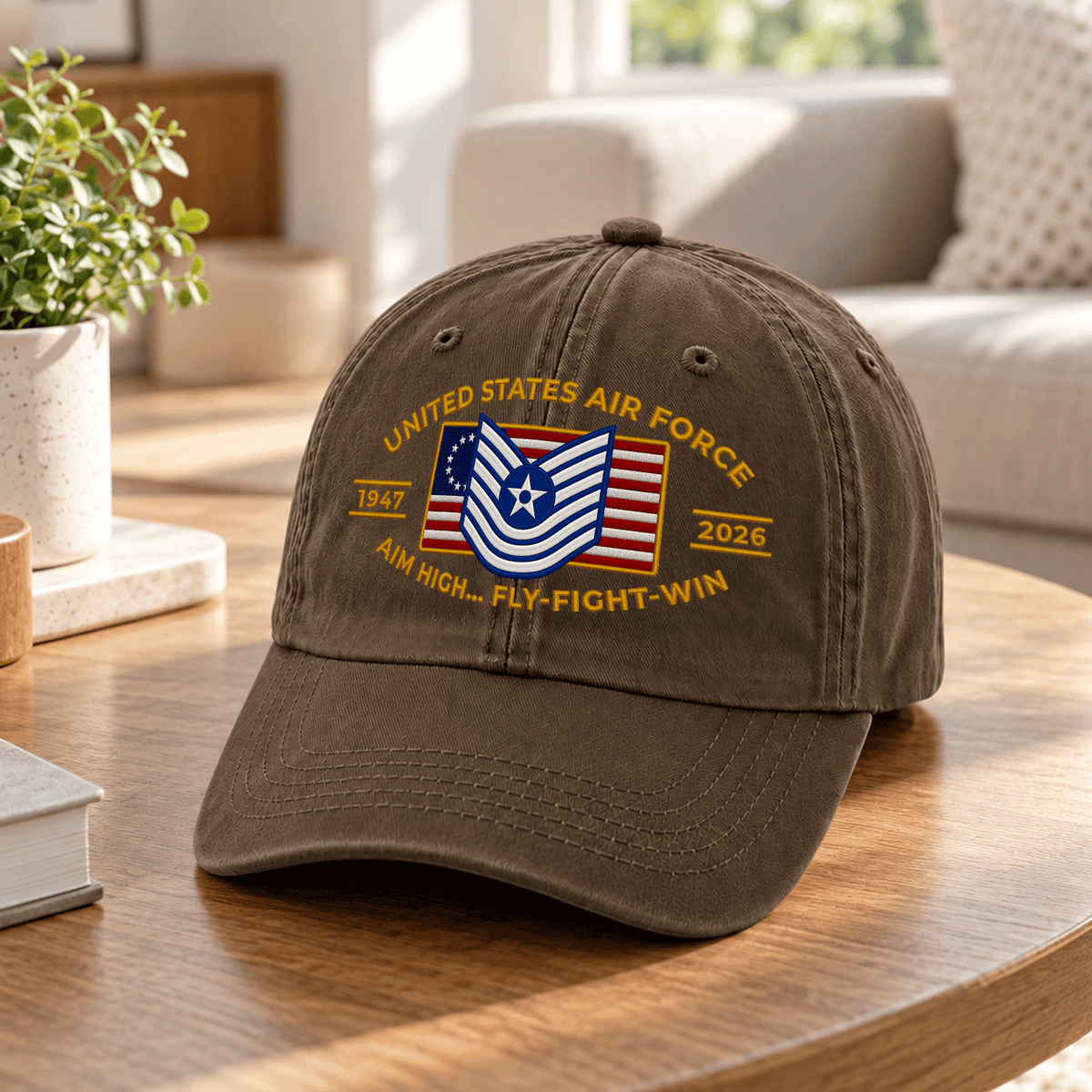 U.S. Air Force Embroidered Hat Custom Rank and Personalized Text