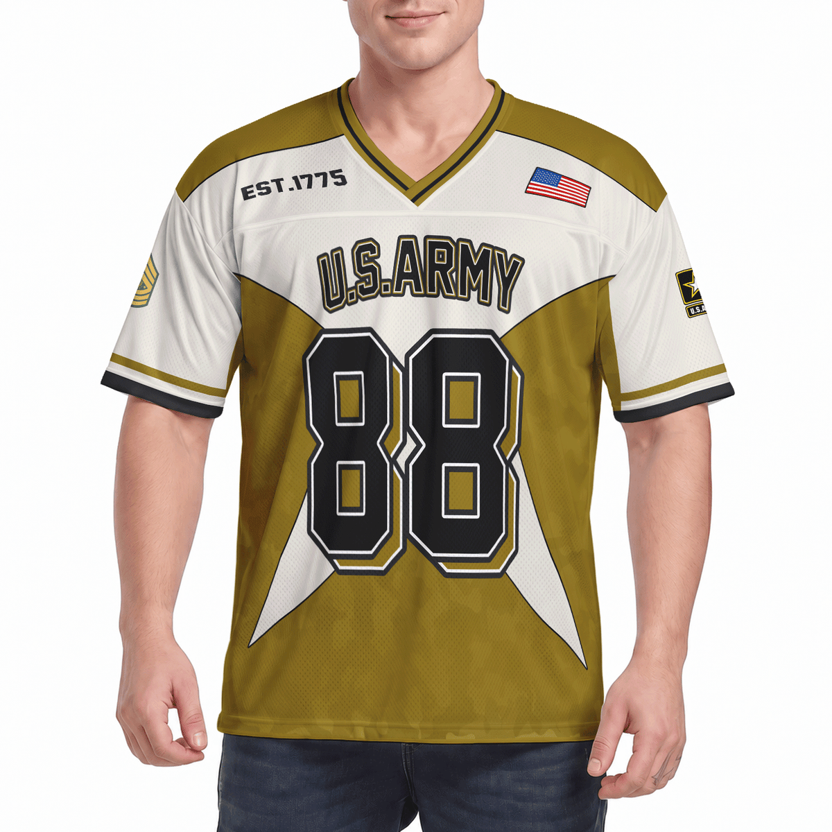 U.S. Army Sports Jersey Personalized Military Rank Name and Jersey Number