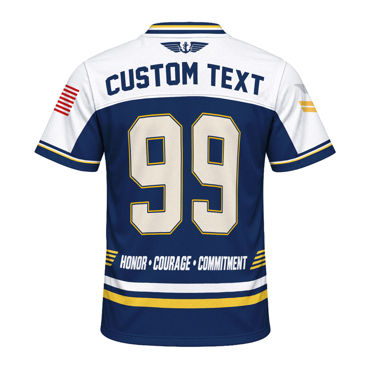 U.S. Navy Military Jersey Custom Rank Name Text and Number