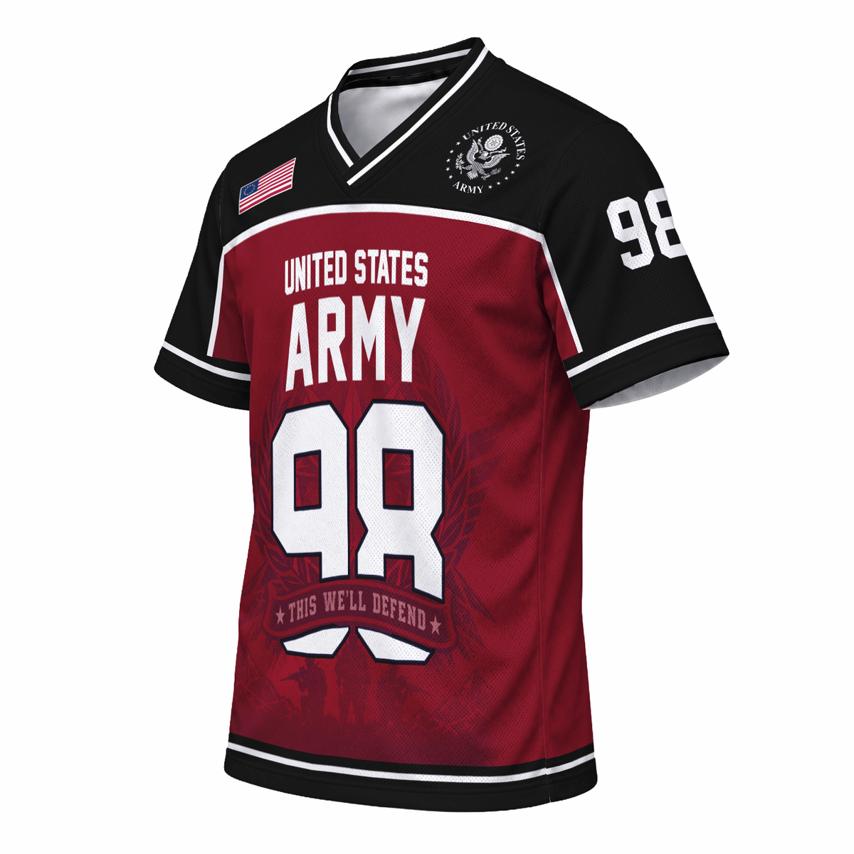 Custom U.S. Army Sports Shirt Personalized Rank Name and Military Text