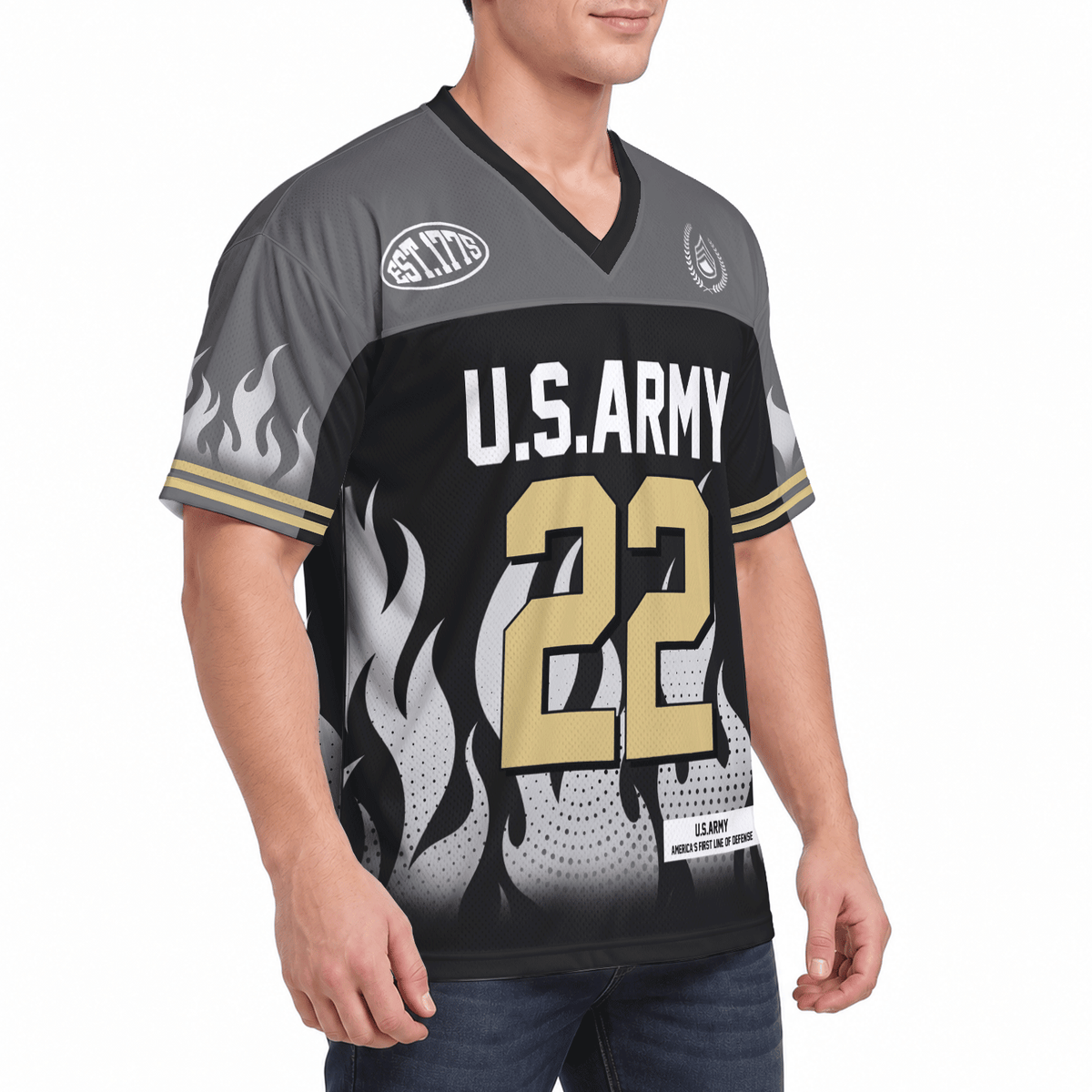 Personalized Army Military Jersey Custom Rank and Text for Veterans