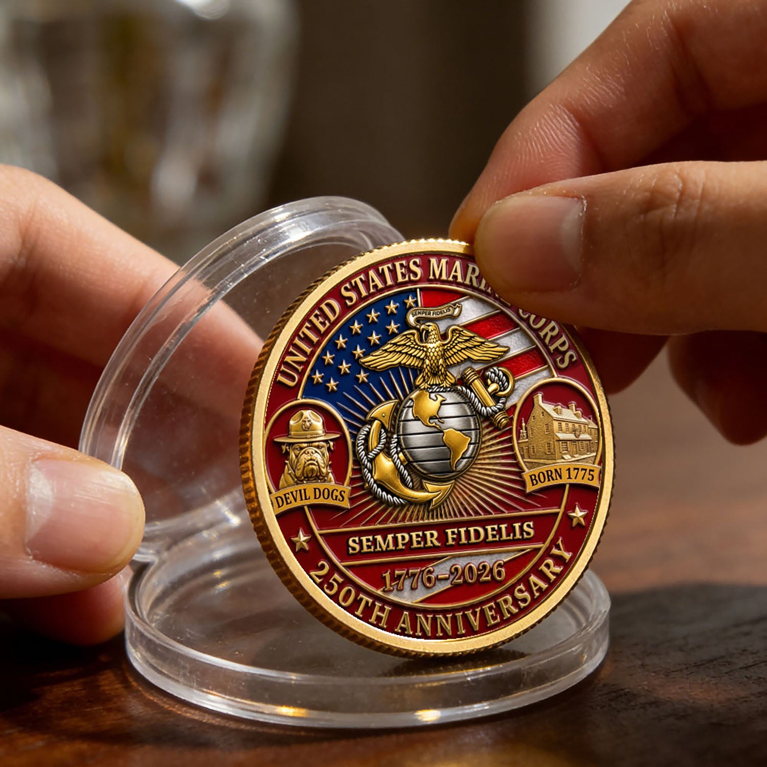 Personalized U.S. MARlNES 250th Anniversary Challenge Coin