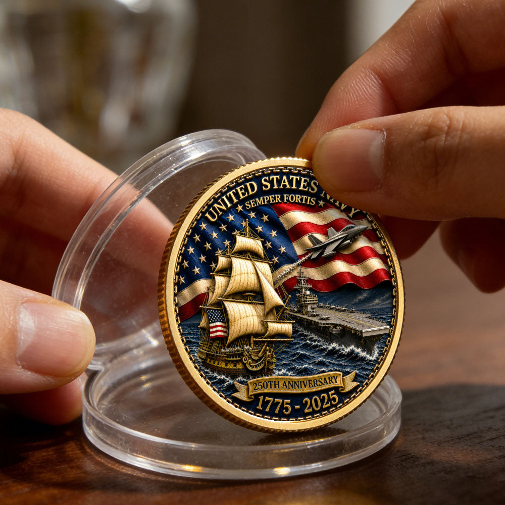 Personalized U.S.Navy 250th Anniversary Tank Challenge Coin