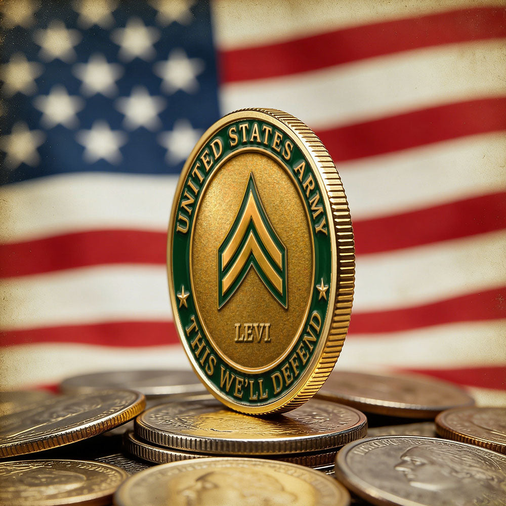 Personalized U.S. Army 250th Anniversary Rank Challenge Coin