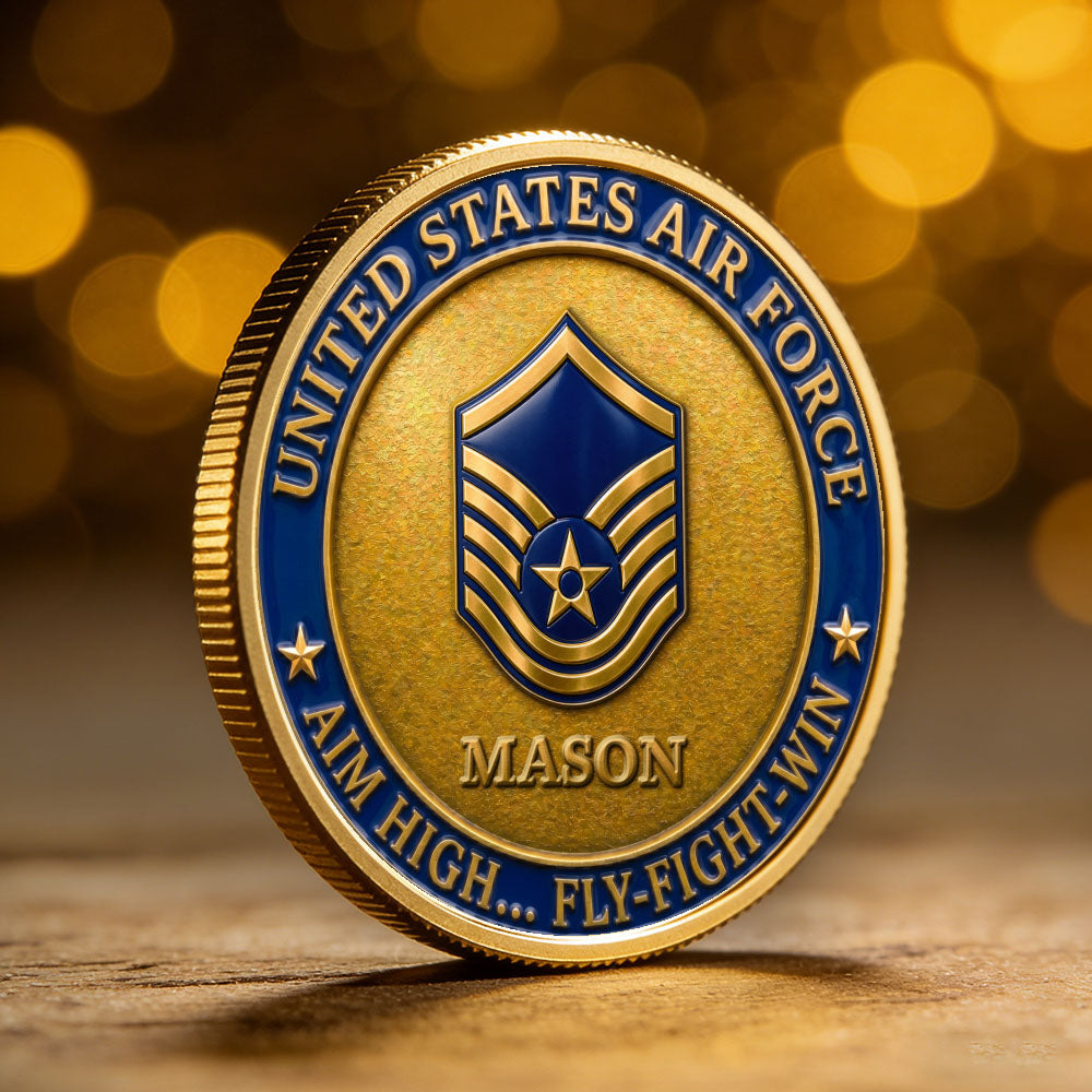 Personalized U.S. Air Force 250th Anniversary Rank Challenge Coin