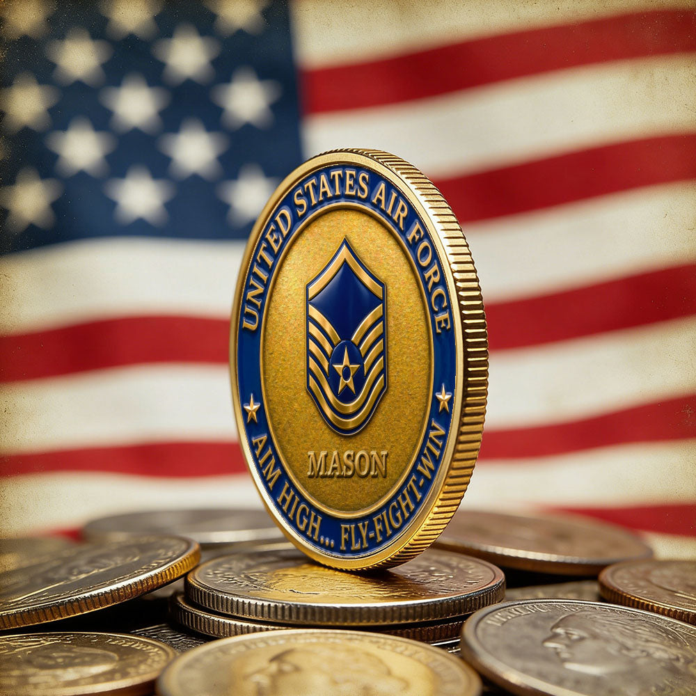 Personalized U.S. Air Force 250th Anniversary Rank Challenge Coin