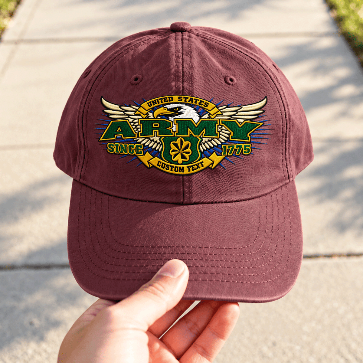 Personalized U.S. Army Cotton Cap Custom Rank and Text