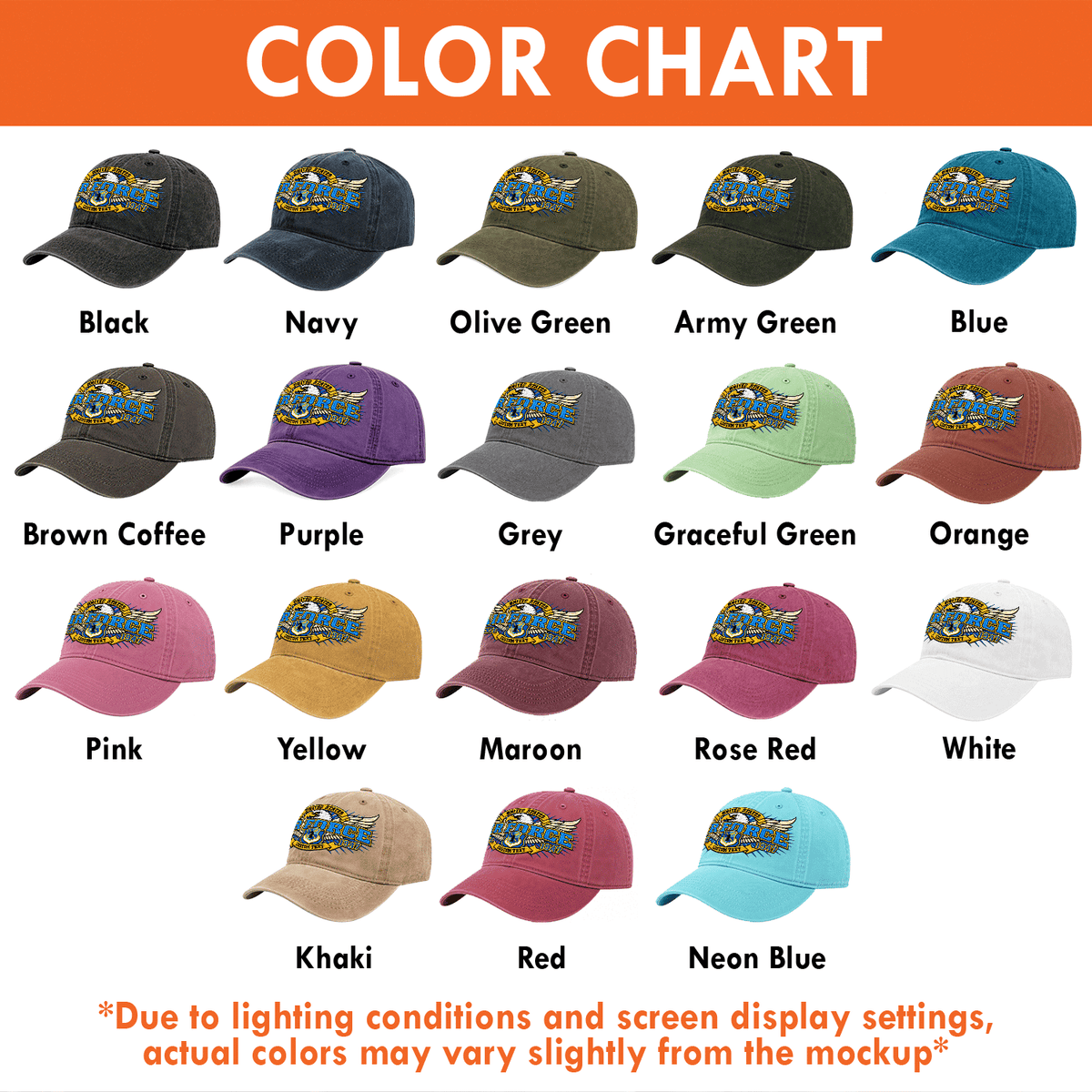 Custom Air Force Embroidered Cap Personalized Rank and Custom Text
