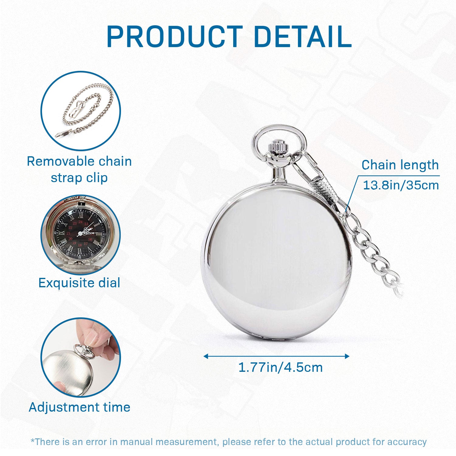 Personalized US Navy 250th Anniversary Custom 3D Effect Printed Pocket Watch