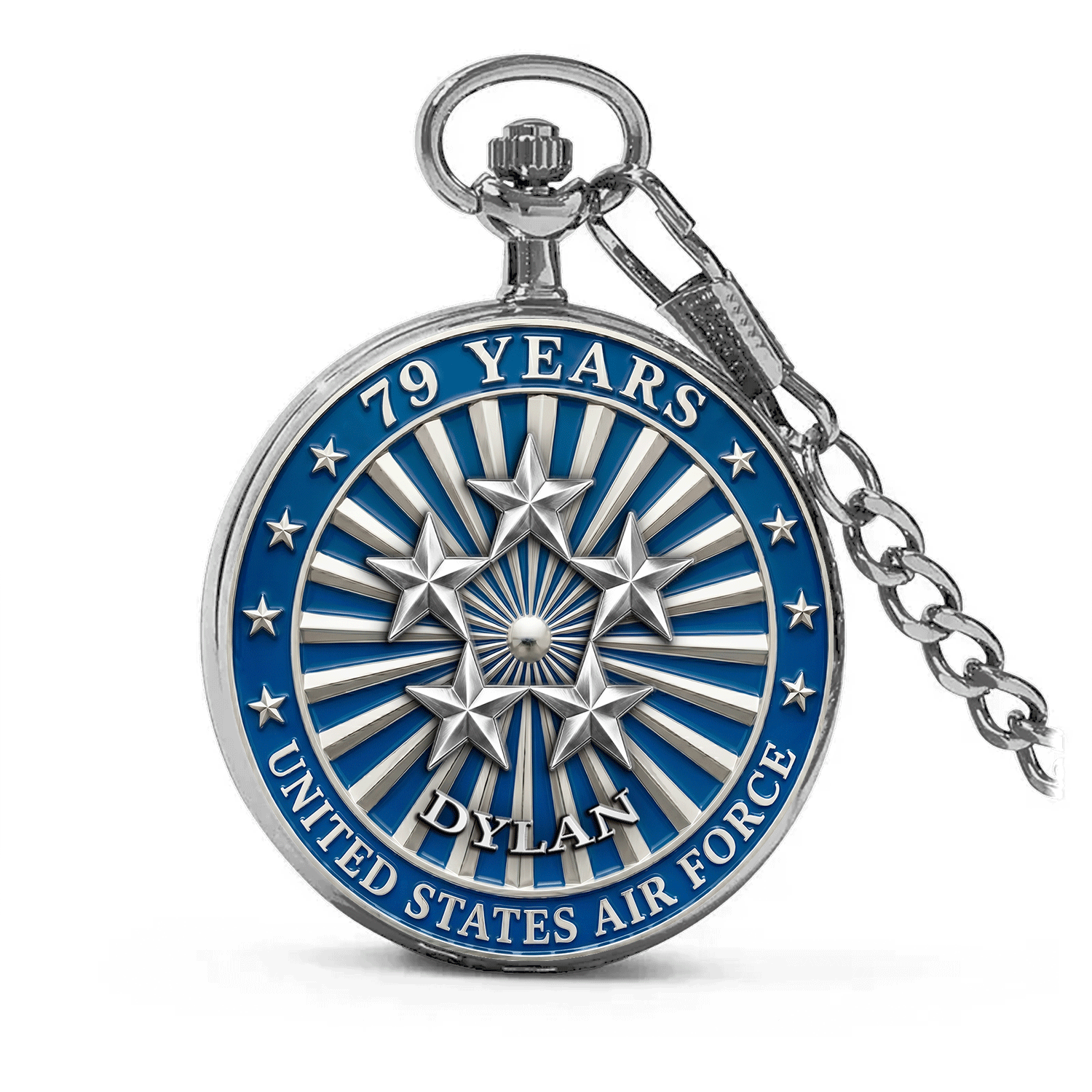 Personalized US Air Force Pocket Watch Custom Name Gift