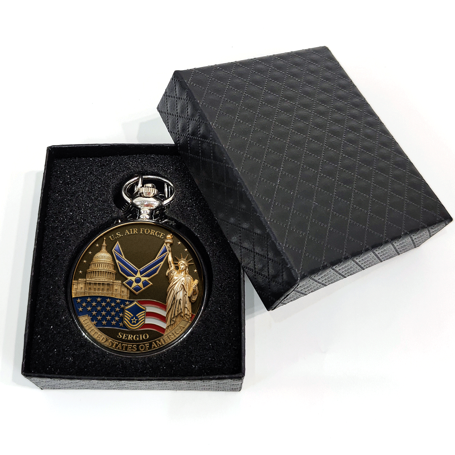 US Air Force Military Pocket Watch Veteran Appreciation Gift