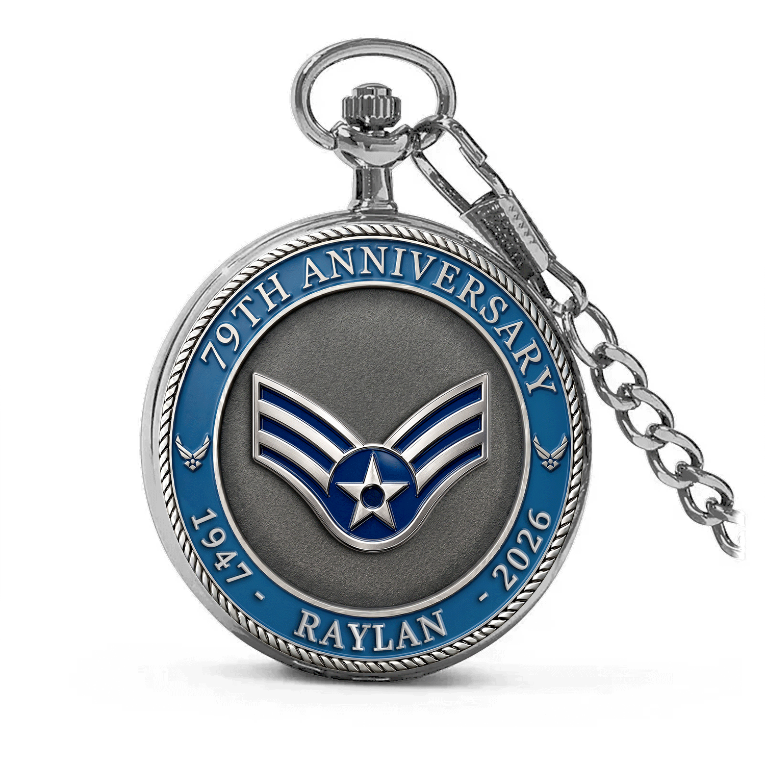 Personalized Air Force Rank Pocket Watch 250 Years Gift