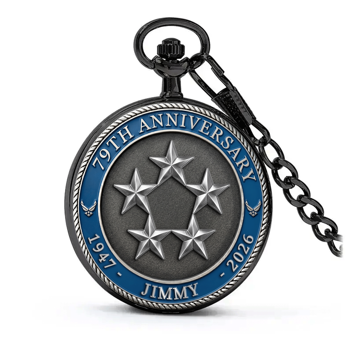 Personalized Air Force Rank Pocket Watch 250 Years Gift