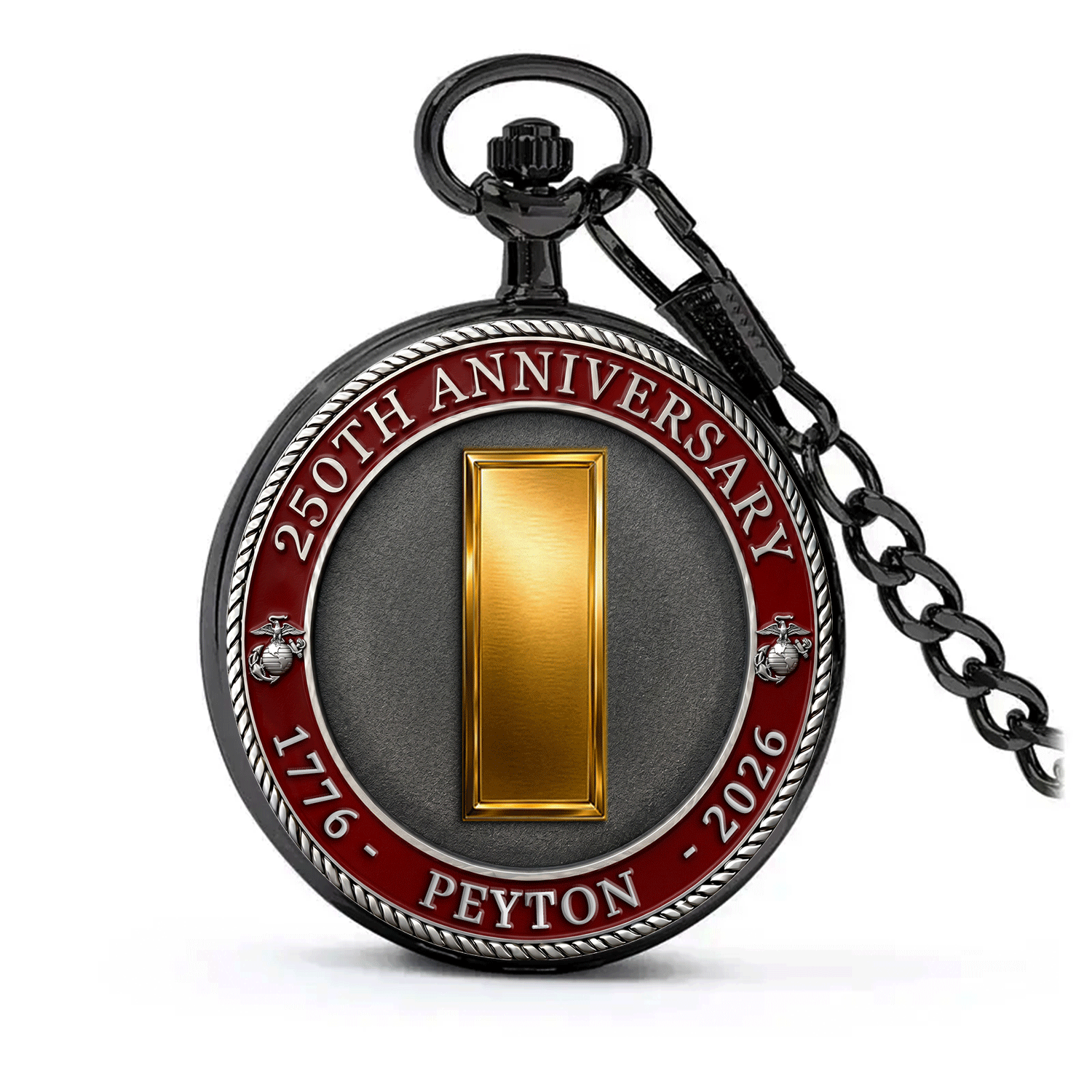 Personalized Marine Rank Pocket Watch 250 Years Gift