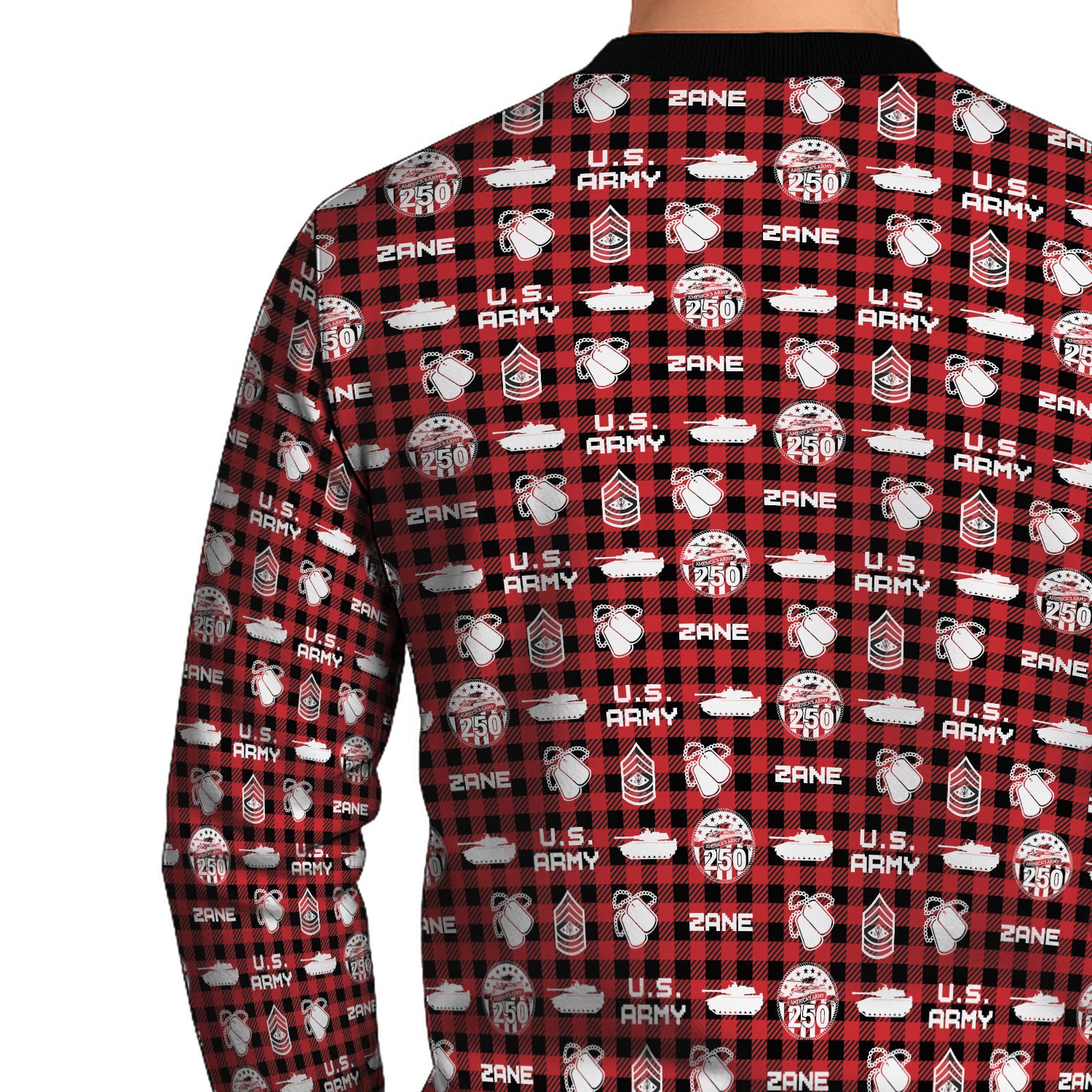 Custom Ranks And Text US Army Ugly Christmas Sweater for Women Men KAUST04
