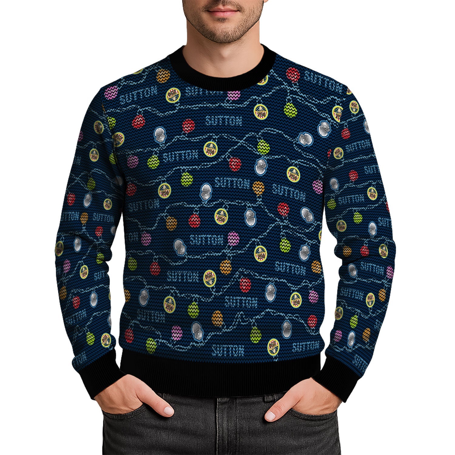 Personalized US Navy Christmas Ugly Sweater KAUST08