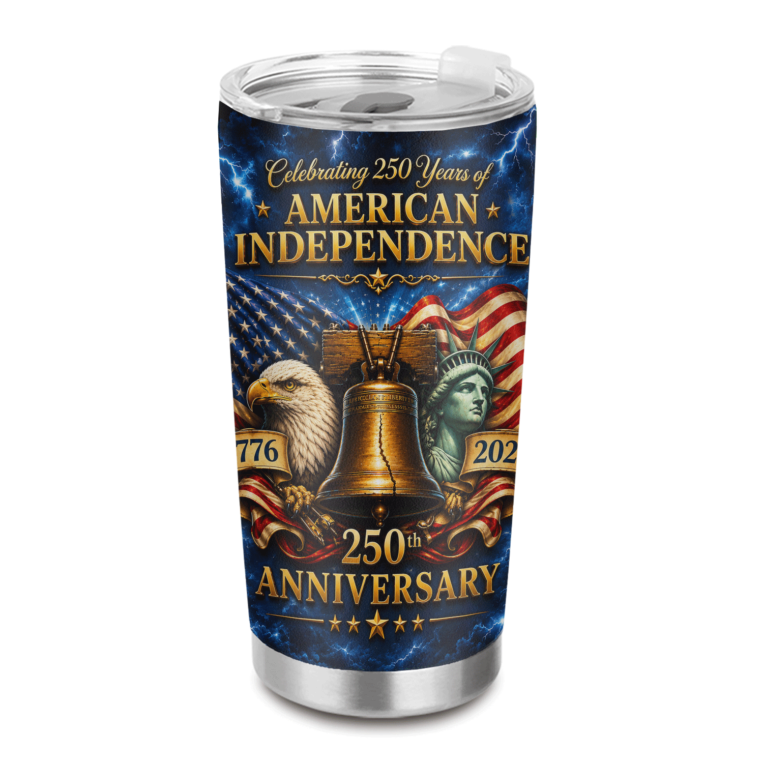 USA 250th Anniversary Eagle Liberty Bell 20oz Travel Mug