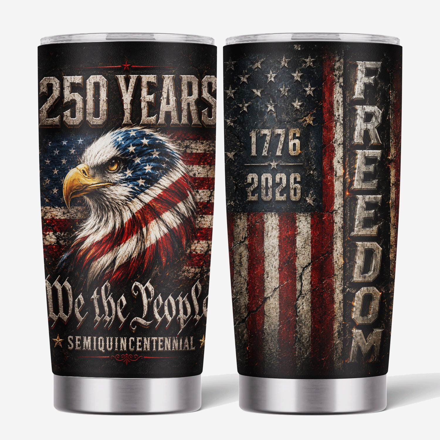 American Freedom 1776-2026 Eagle 20oz Stainless Tumbler