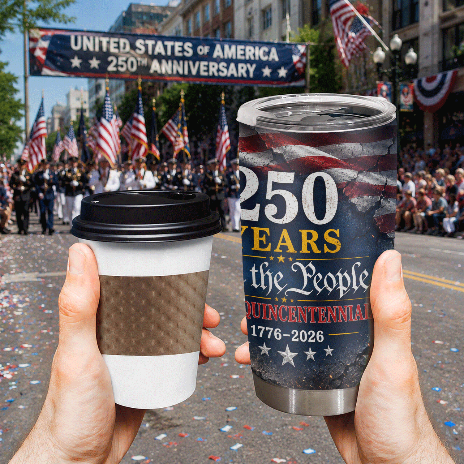 Patriotic USA 250th Anniversary 20oz Tumbler