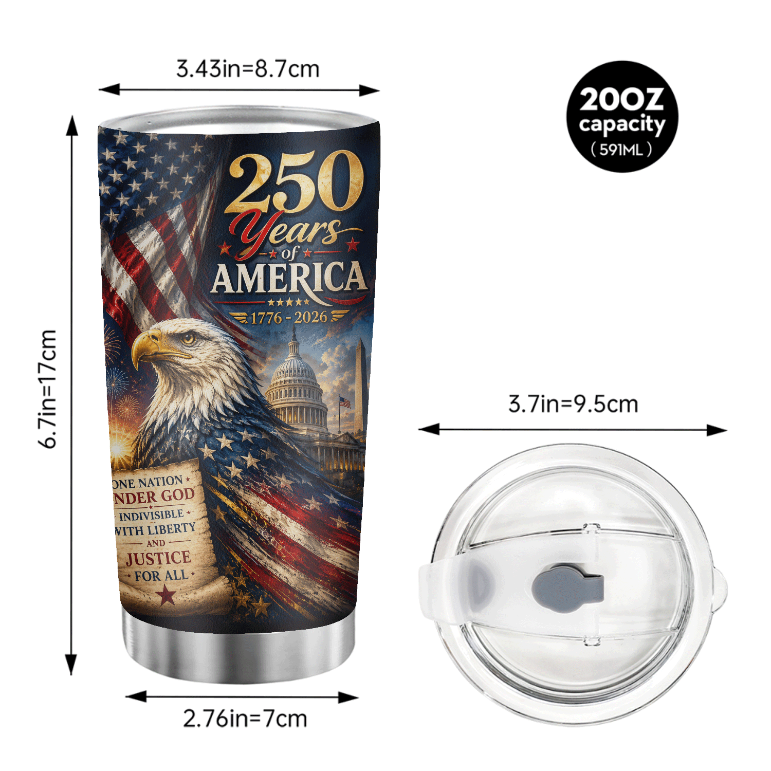 USA 250th Anniversary Founding Fathers 20oz Tumbler