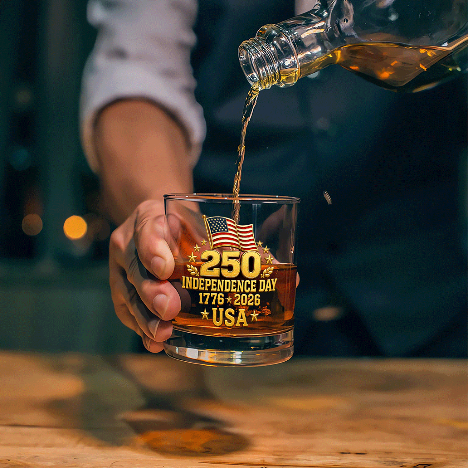 America 250 Whiskey Glass Independence Anniversary Gift