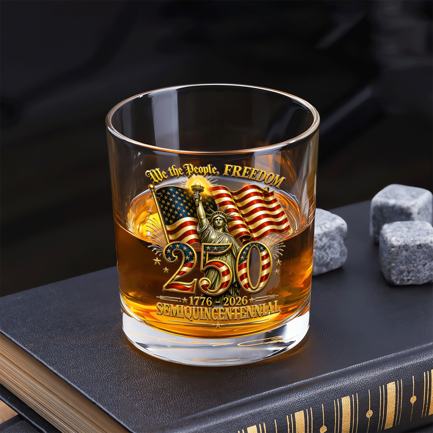 USA 250 Commemorative Whiskey Glass for Patriots