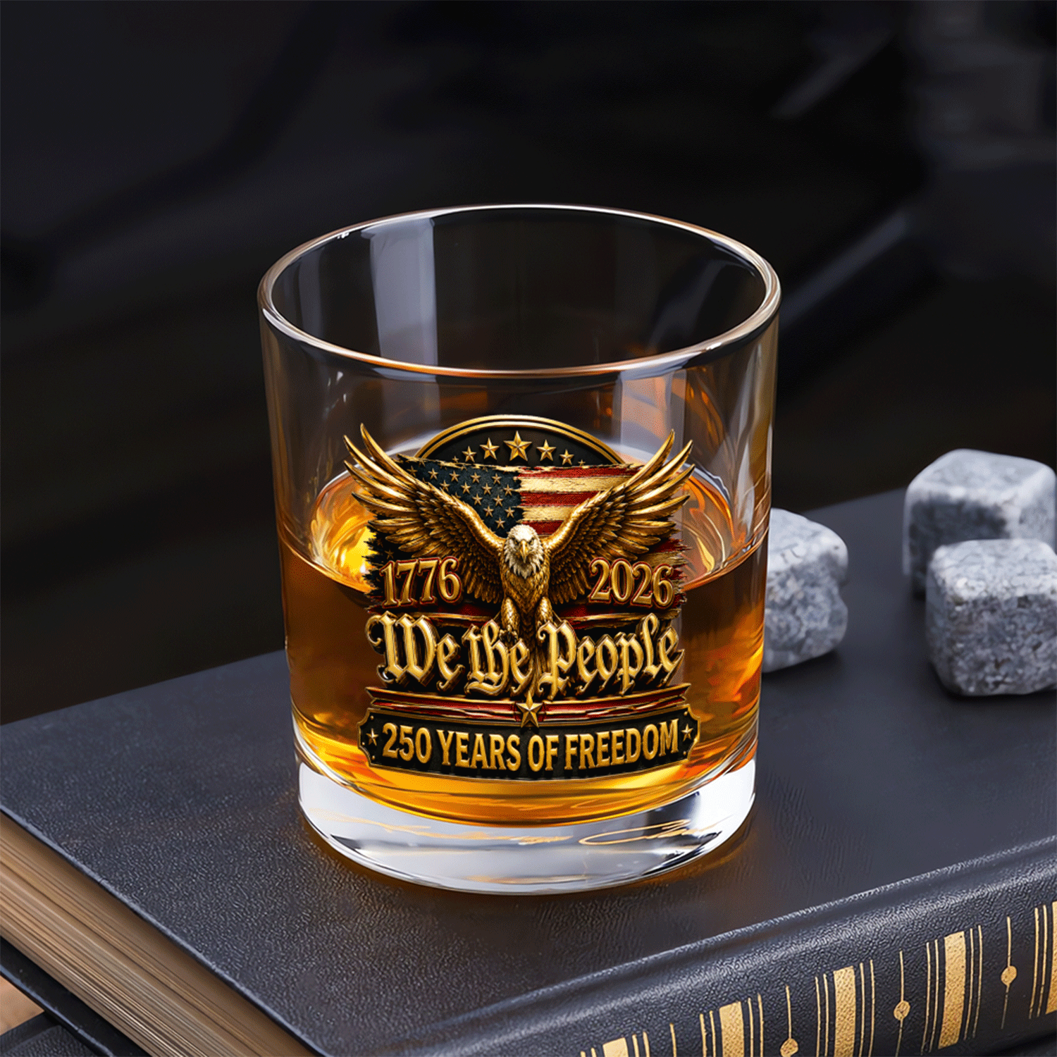 USA 250 Anniversary Bourbon Glass Patriotic Keepsake