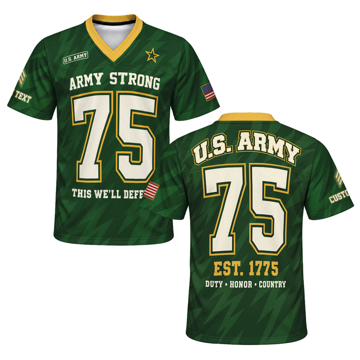 Personalized U.S. Army Sports Jersey Custom Rank Name and Jersey Number Military Shirt