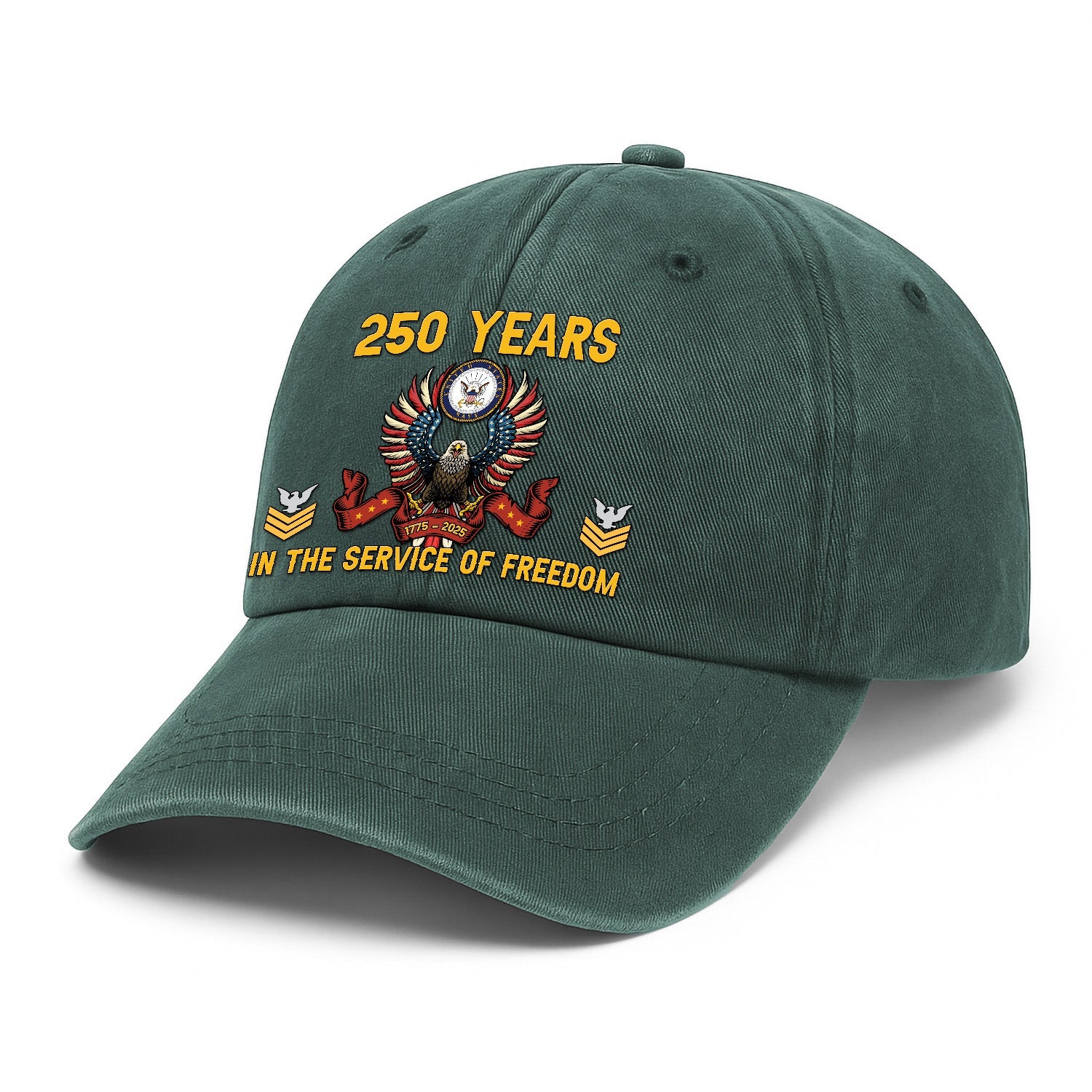 Custom Ranks US Navy Premium Washed Denim Cap DC024