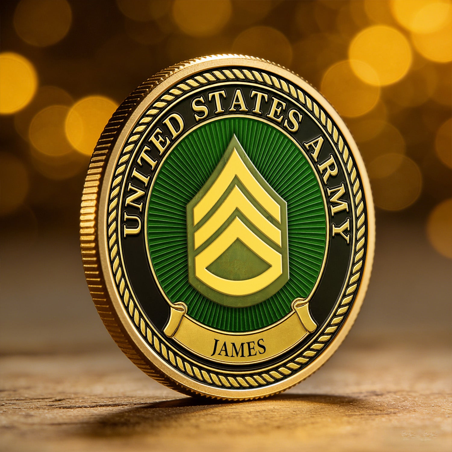 Custom Army Challenge Coin Personalized Rank Name Gift