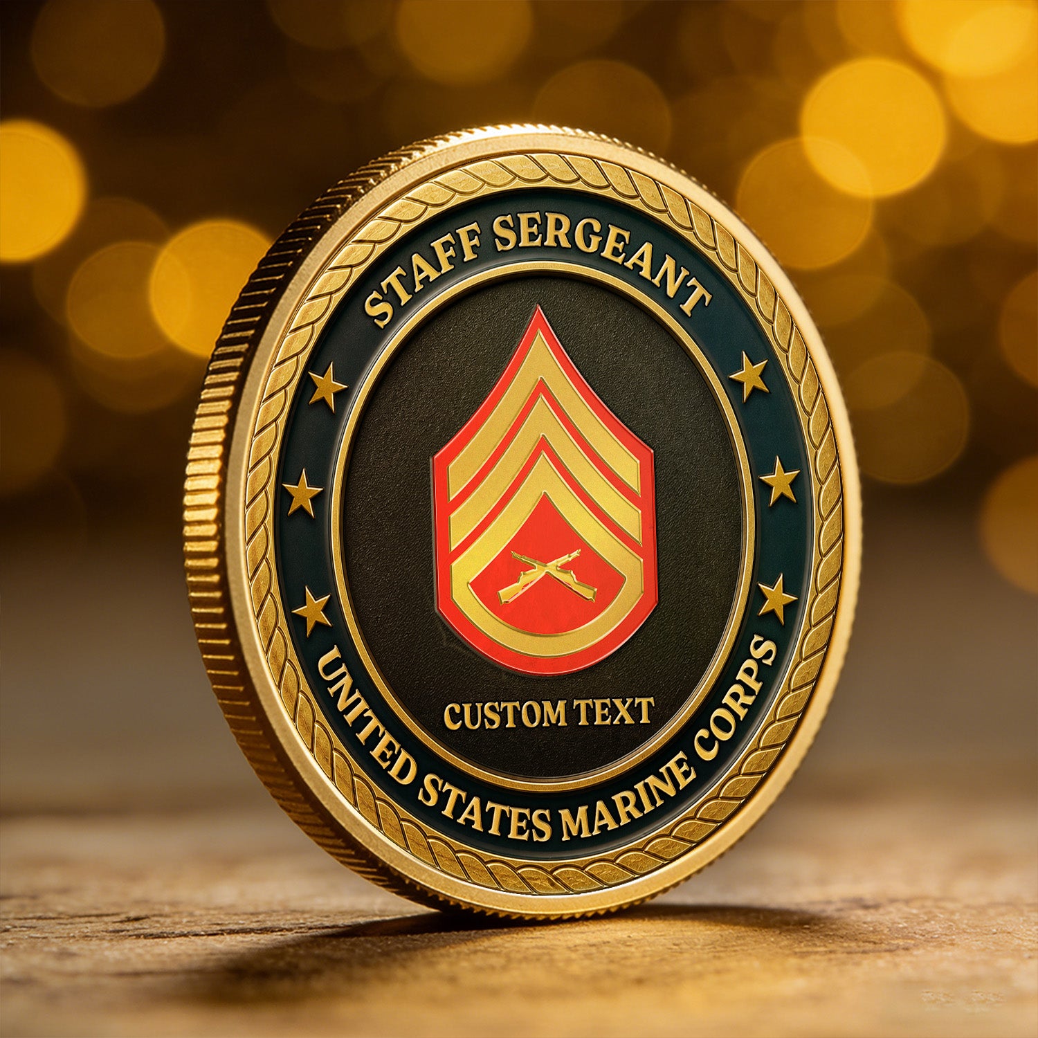 Personalized U.S. MARlNES Rank Challenge Coin – Custom Veteran Tribute